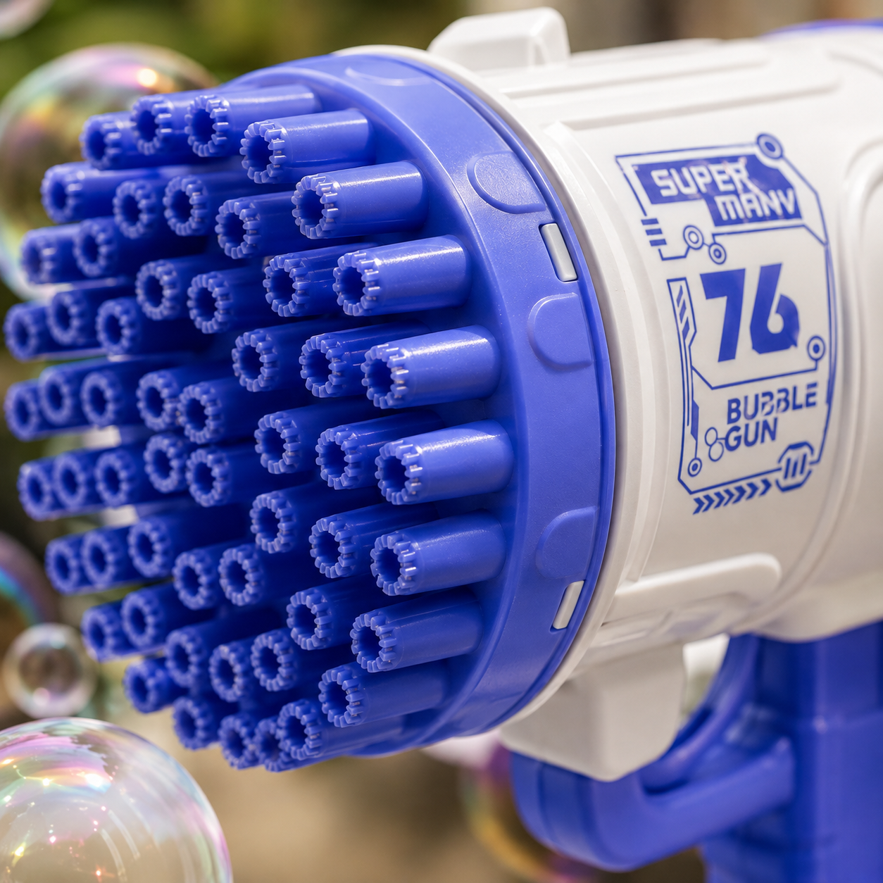 Pistola de Burbujas de 76 Agujeros | Miles de Pompas en Segundos